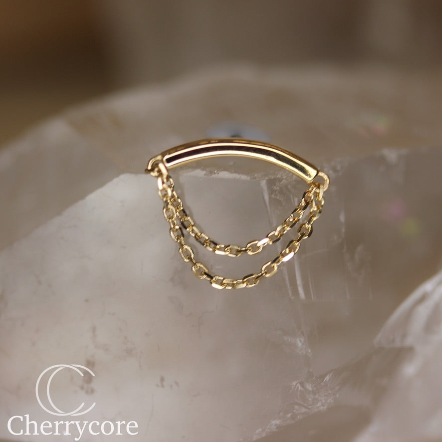 14k Double Chain Drape Threadless Attachment