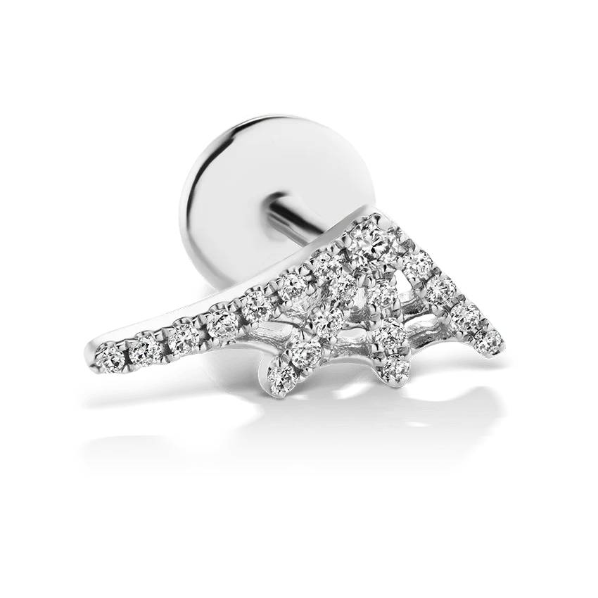 Diamond Web Threaded Stud Earring