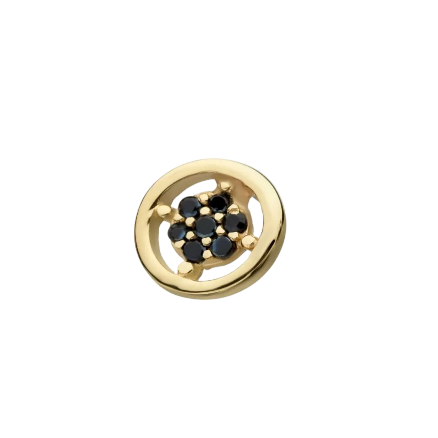 14kt gold Halo 7 gem cluster threadless attachment