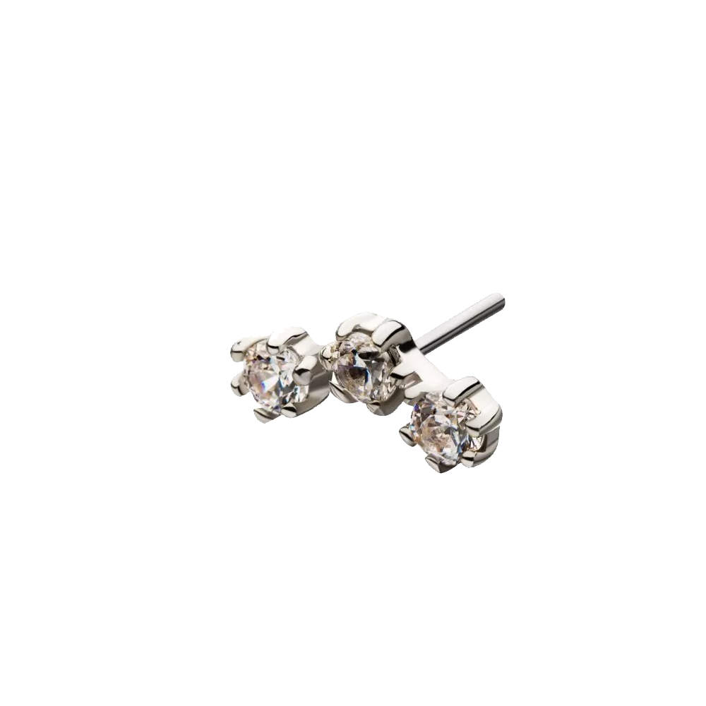 3 Gem Prong Set Cluster Threadless Attachment
