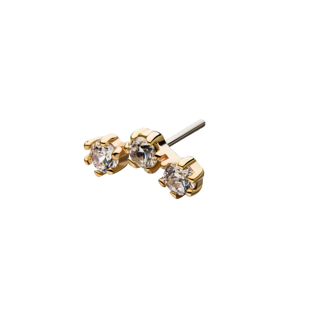 3 Gem Prong Set Cluster Threadless Attachment