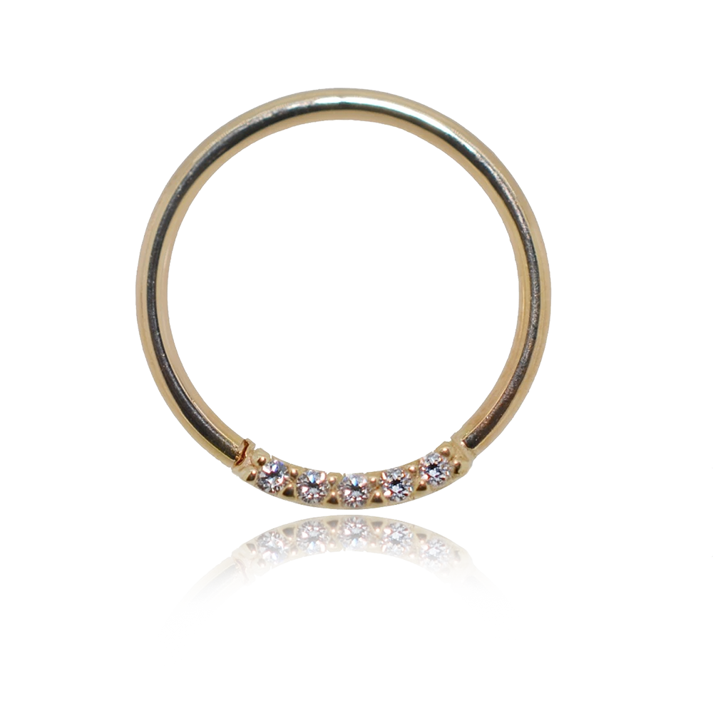 Fixed 5 Gem Seam Ring