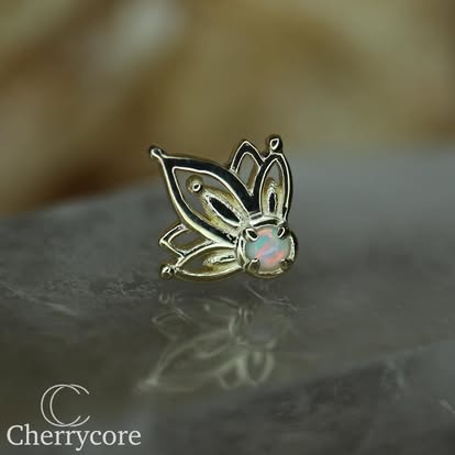 14KT Gold Lotus w/Opal