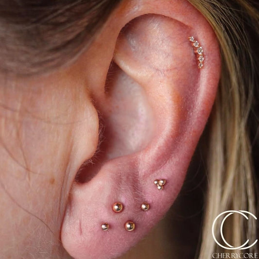 14k Gold Ball Threadless Attachment