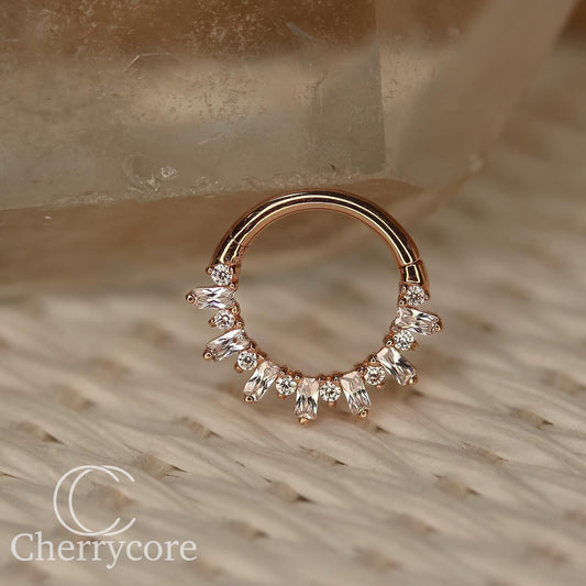 Unforgettable - Cz - Solid 14Kt Rose Gold Clicker
