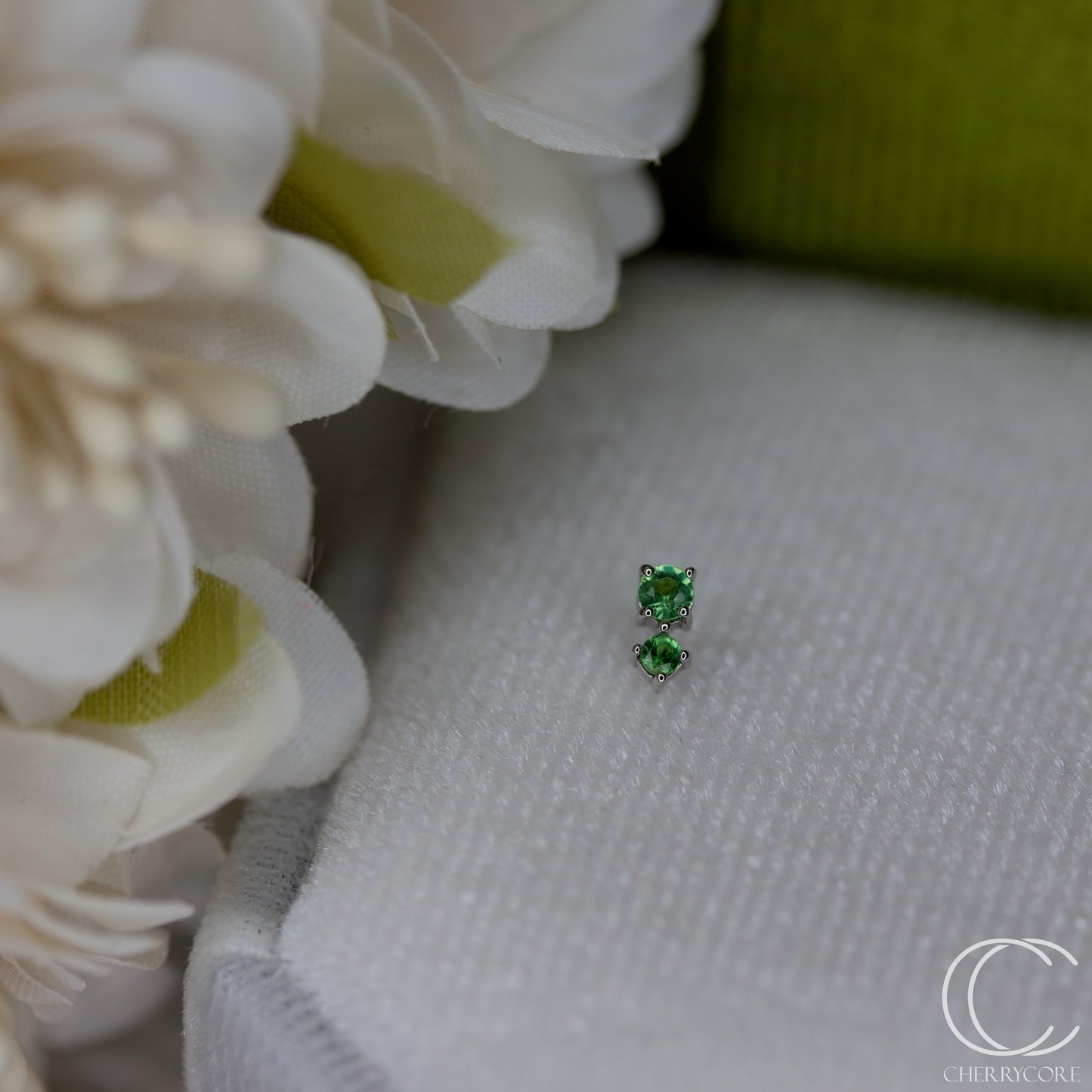 Bebe - Genuine Tsavorite- White Gold Threadless Attachment