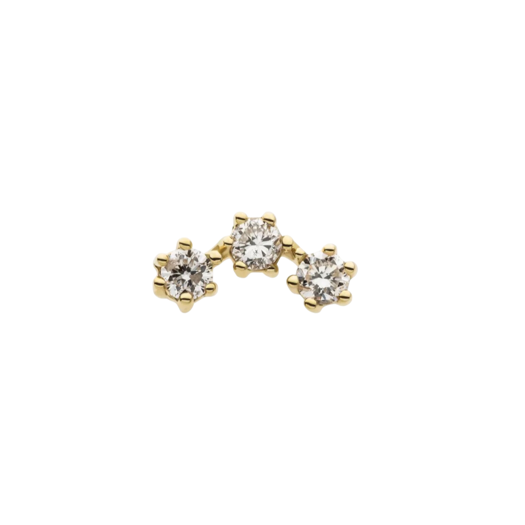 3 Gem Prong Set Arc Cluster Threadless Attachment
