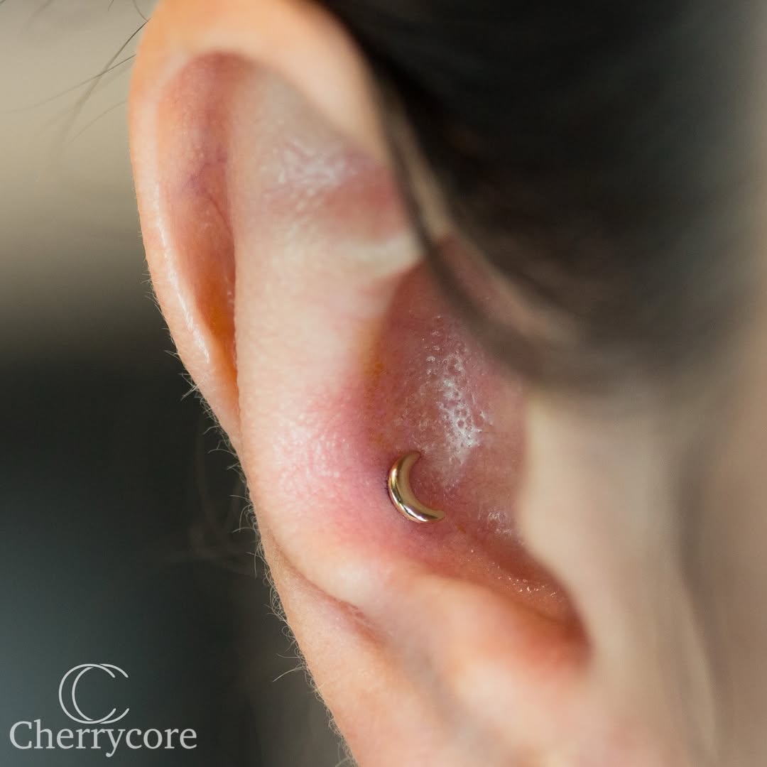 Moon - 14k Yellow gold- Threadless Attachment