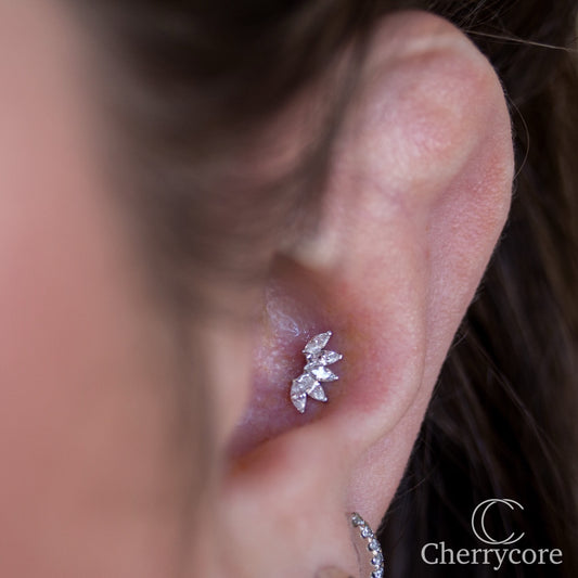 14k 5 gem Marquise Fan- Threadless Attachment