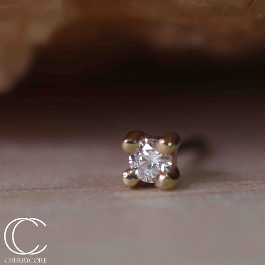 14k Prong Set Genuine Diamond Threadless Attachment