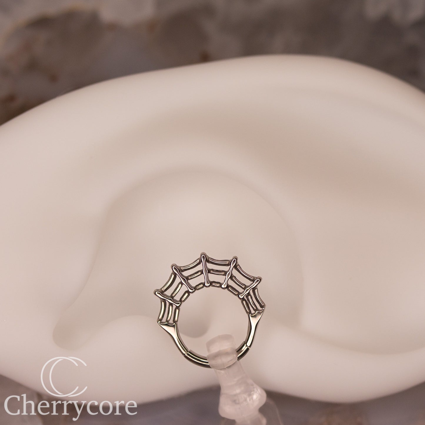 Titanium Spider Web Hinge Ring