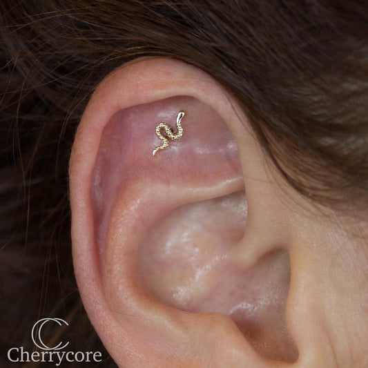Lil Serpent- 14k Gold- Threadless Attachment