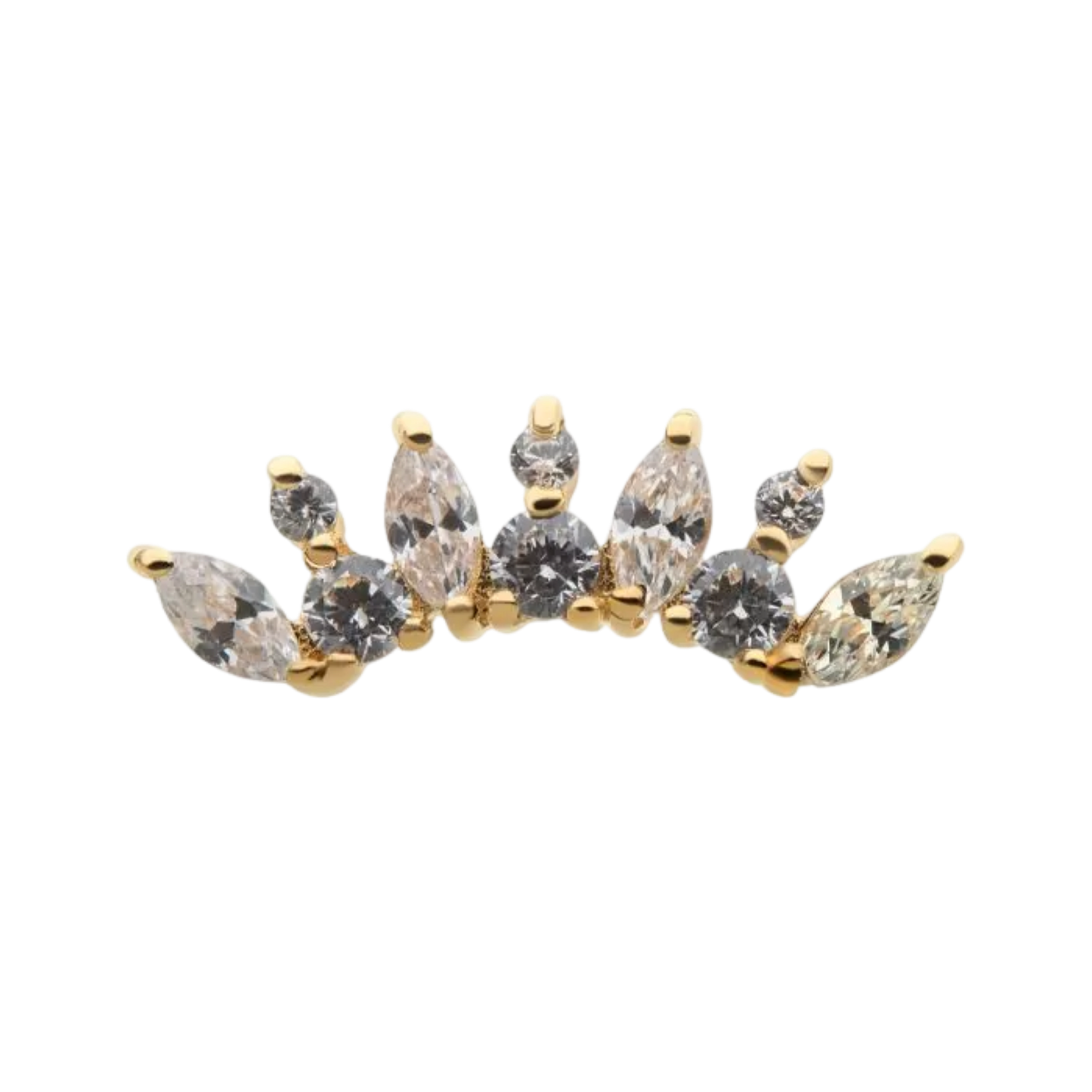 14kt Marquise and Round Prong Arch Threadless Attachment