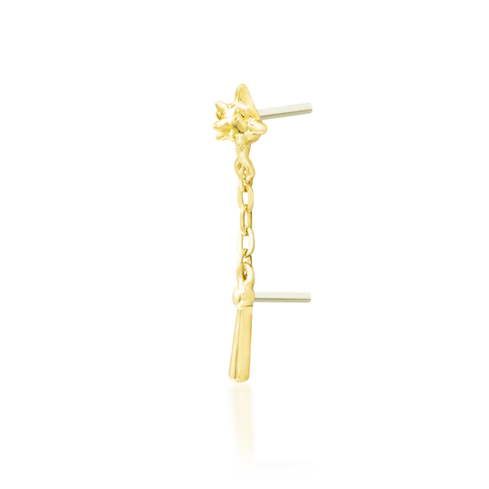 Flail- 14k Gold- Threadless attachment