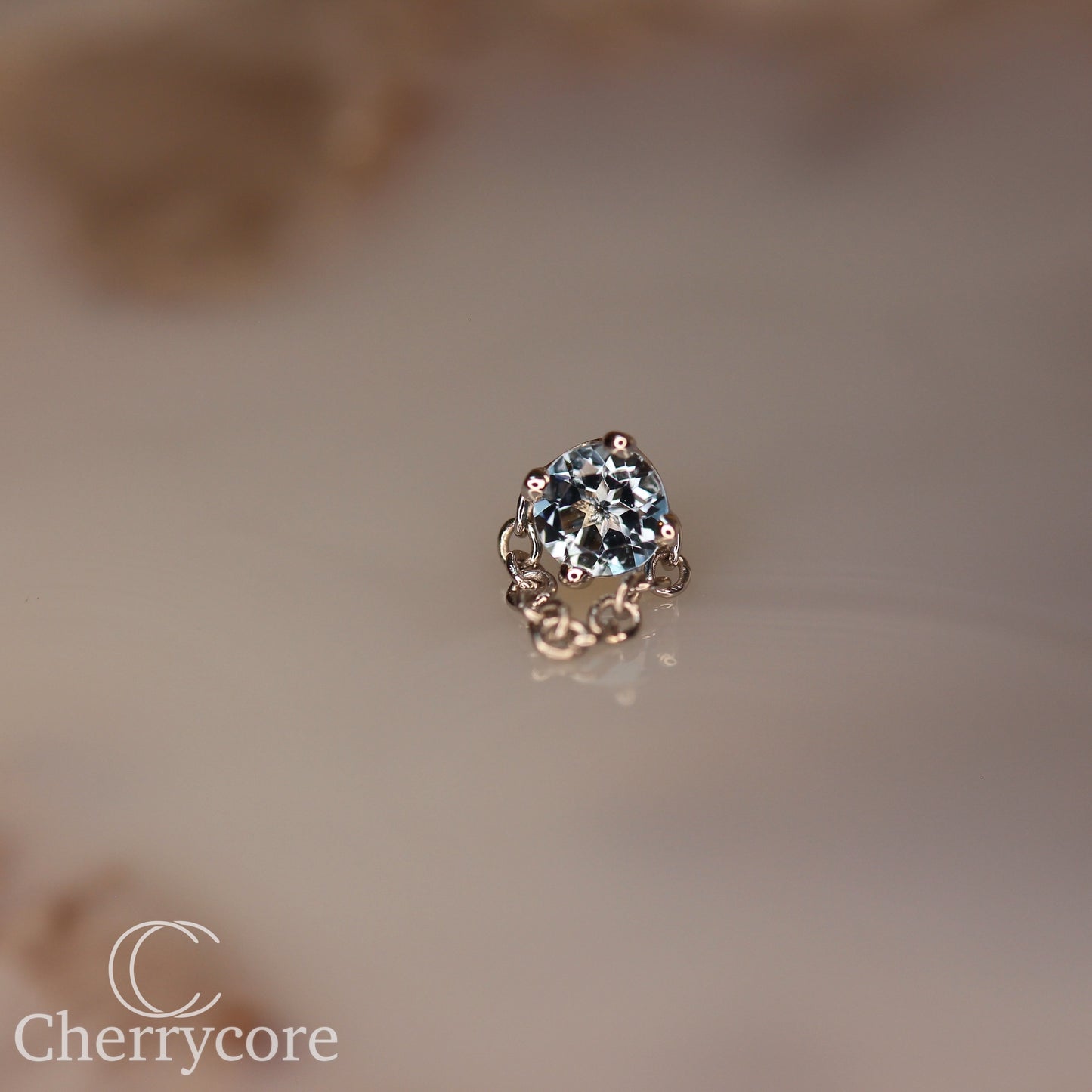 Rianna- Genuine Aquamarine- 14k Gold- Threaded Attachment