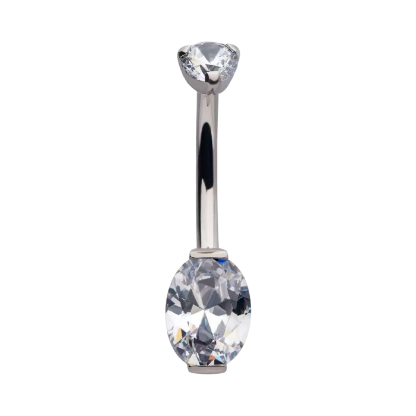 Titanium Prong Oval Navel Curve