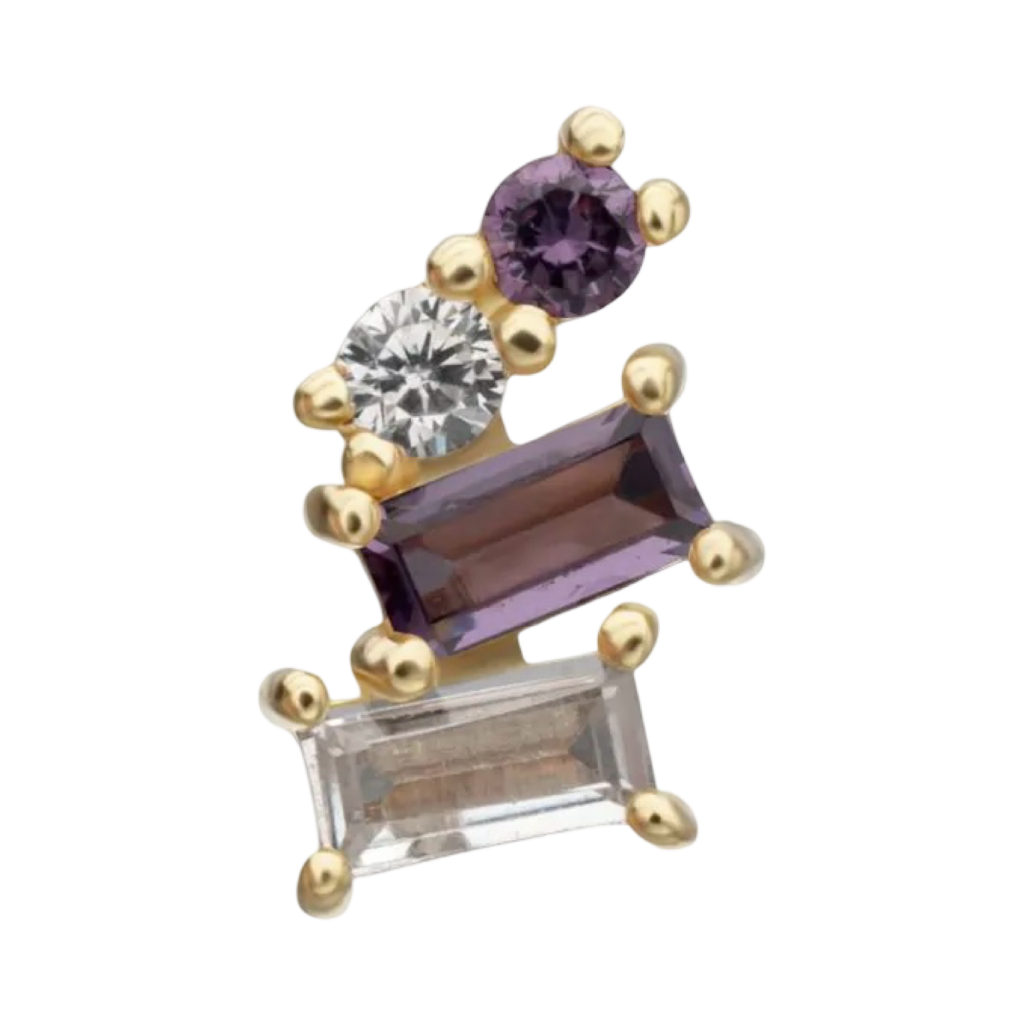 14k- Isaria - Amethyst CZ -Threadless attachment