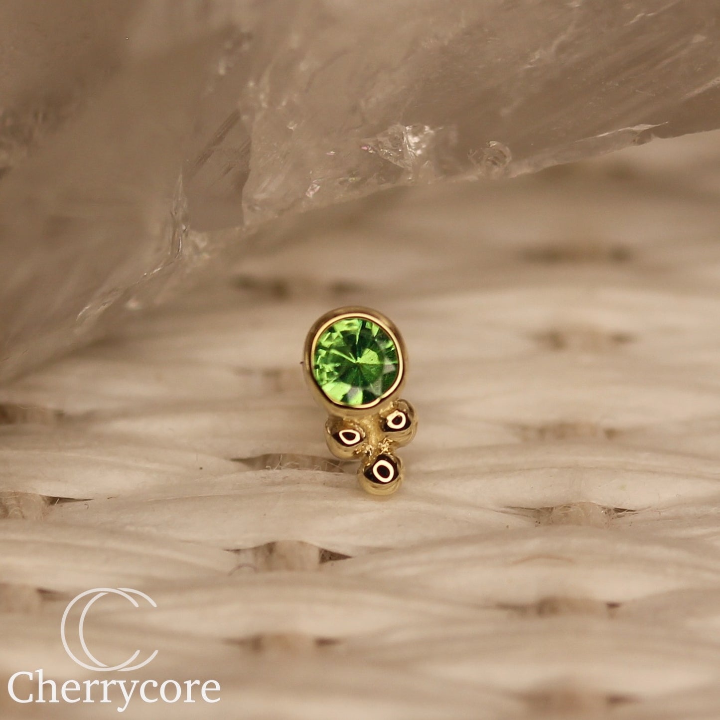 Tsavorite Bezel Tribead Duo- Threadless Attachment