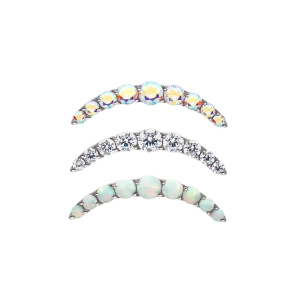 Titanium Prong Set CZ Large Arc Cluster