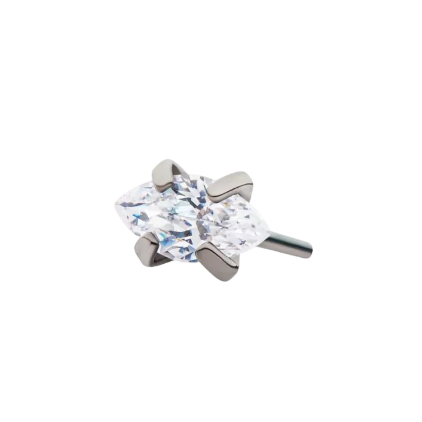 Titanium 4 Prong CZ Marquise Threadless Attachment