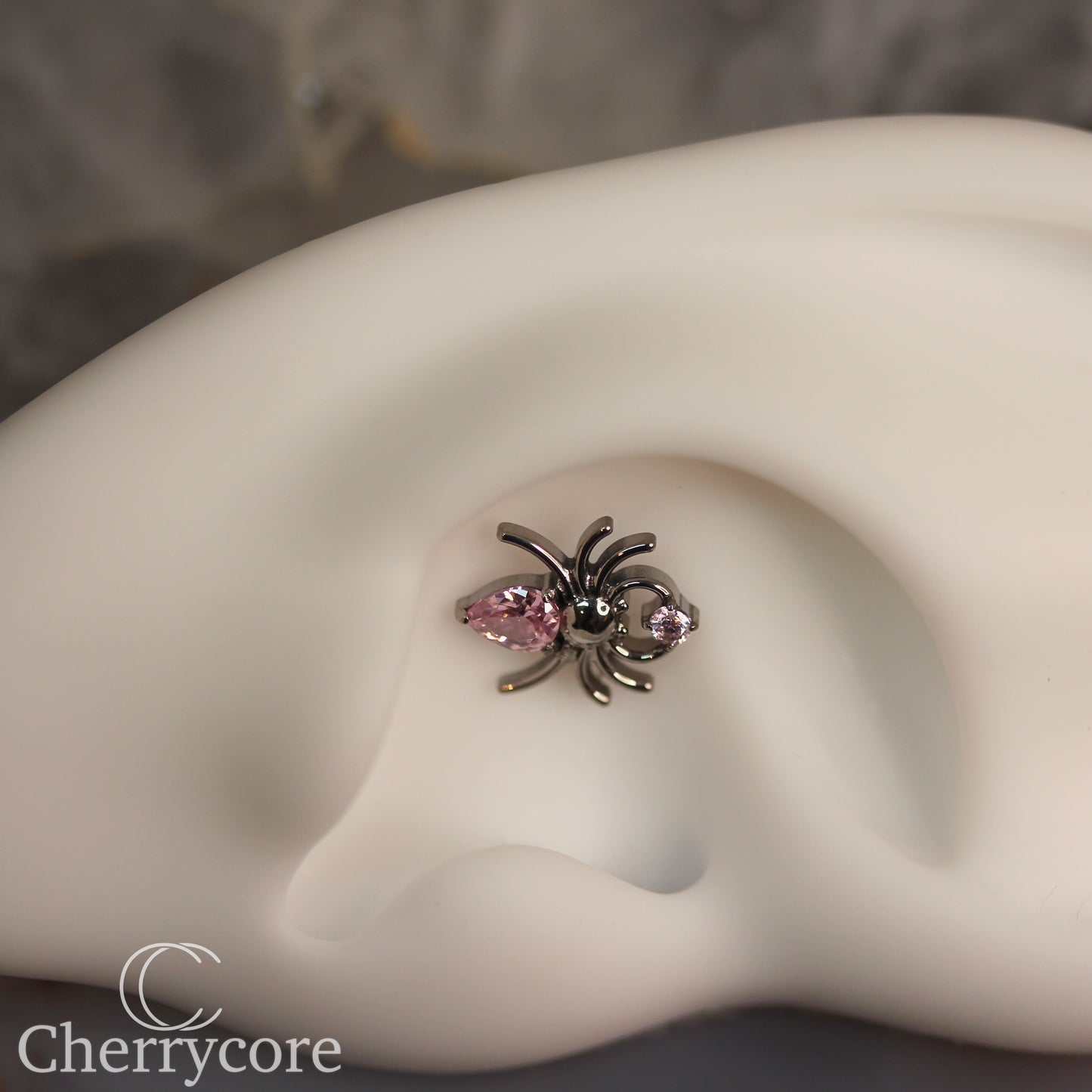 Spider- Pink CZ- Threaded attachment