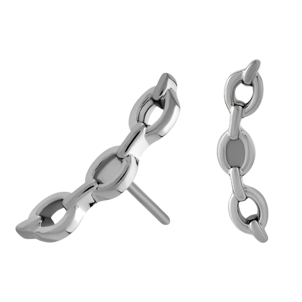 Curved Chain - 14k White Gold- Threadless Attachment
