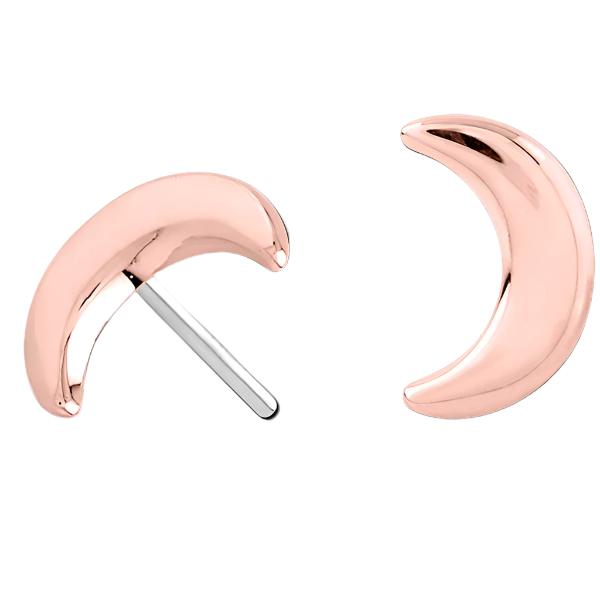 Moon - 14k Rose gold- Threadless Attachment