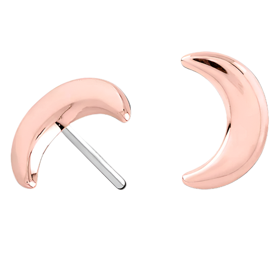 Moon - 14k Rose gold- Threadless Attachment