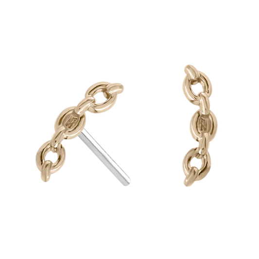 Curved Chain - 14k Yellow gold- Threadless Attachment