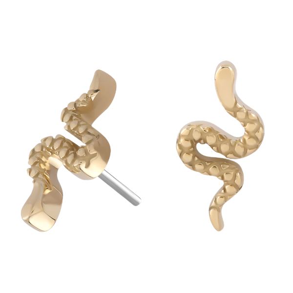 Lil Serpent- 14k Yellow Gold- Threadless Attachment