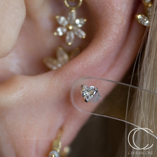Sweet Heart - 14k White Gold - Threadless Attachment
