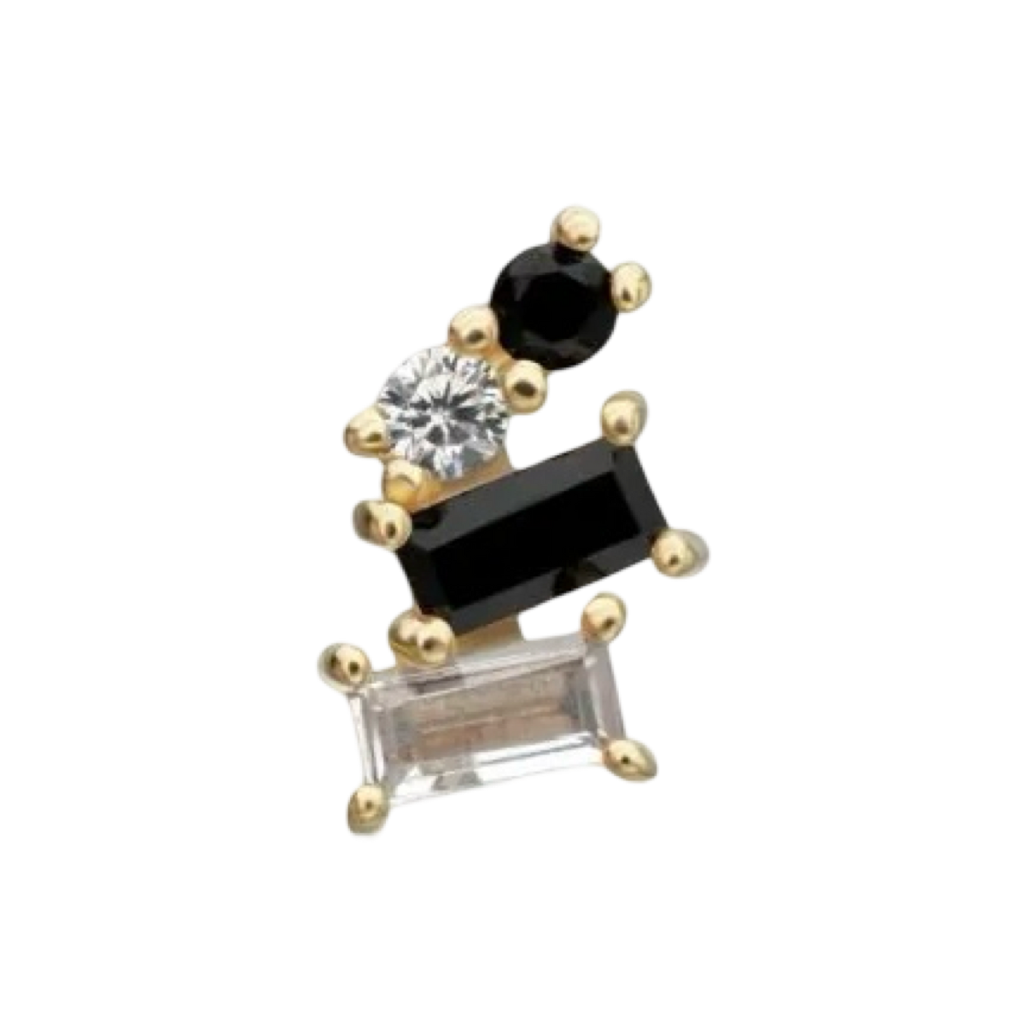 14k- Isaria - Black CZ -Threadless attachment