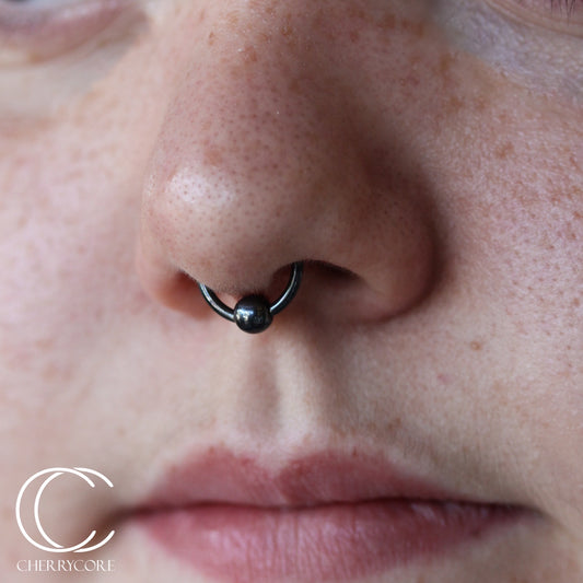 Black Niobium Captive Bead Ring