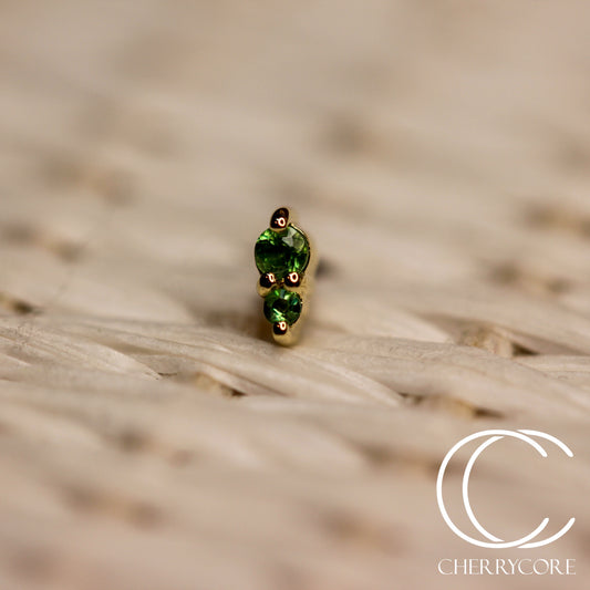 Mini Bebe - Genuine Tsavorite- Threadless Attachment