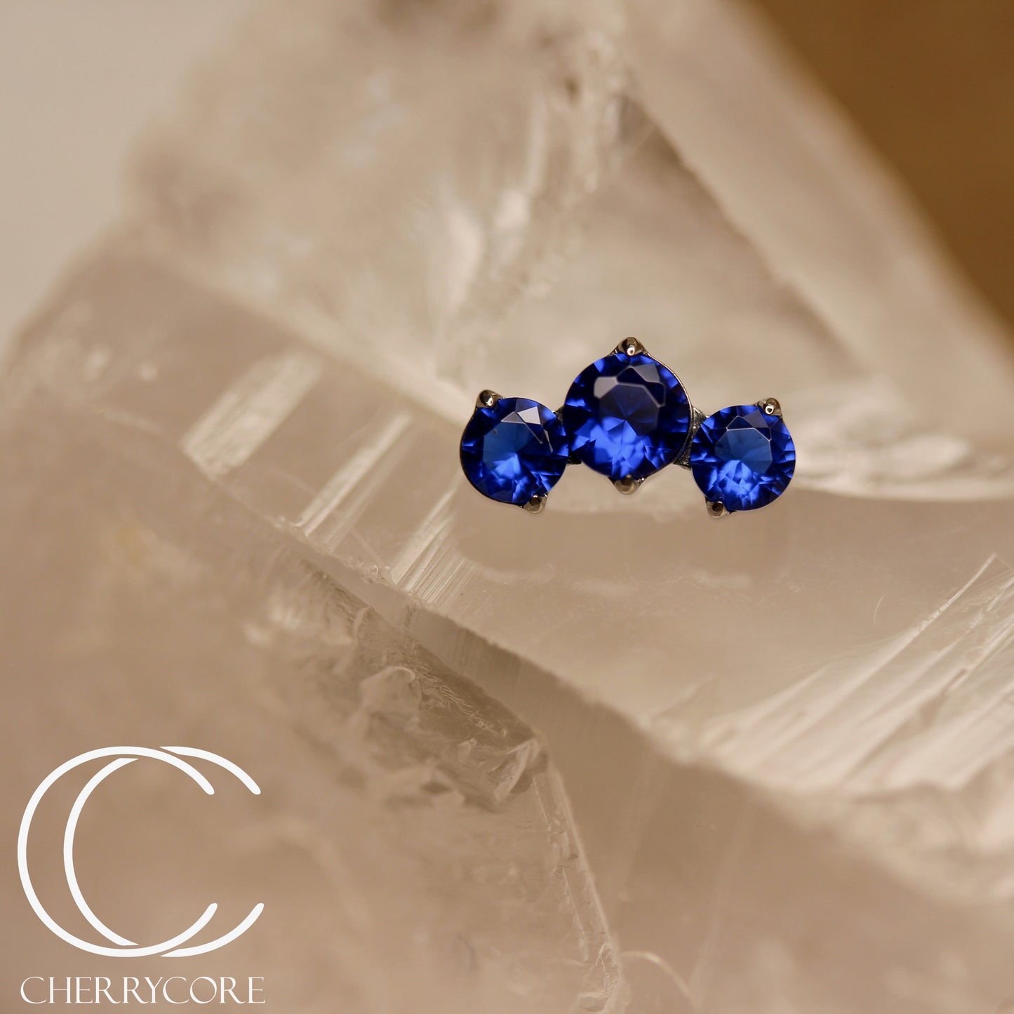 Prong Set Sapphire Cz Mini Arc - Titanium Threaded attachment