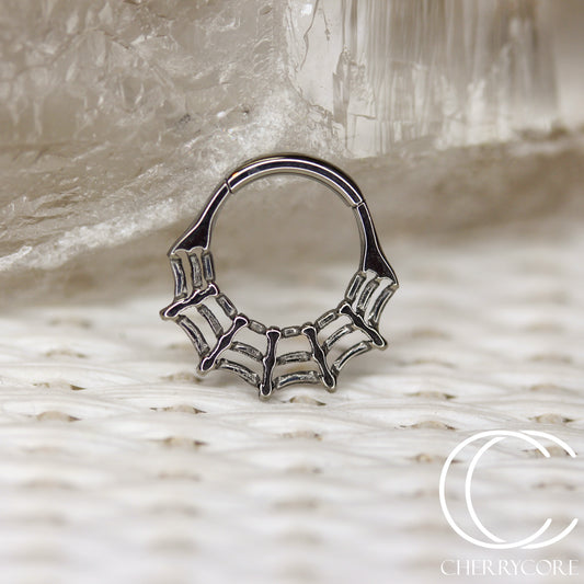 Titanium Spider Web Hinge Ring