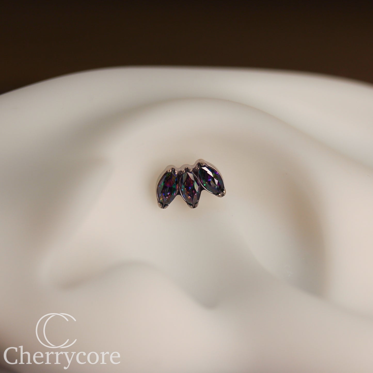 Mini Marquise Fan Paradise Shine CZ - Titanium Threaded Attachment