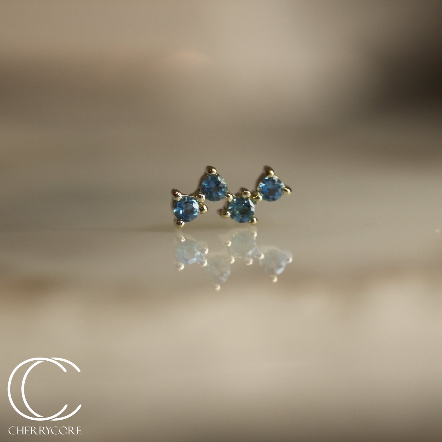 Fizzz- Genuine London Blue Topaz- Threadless attachment