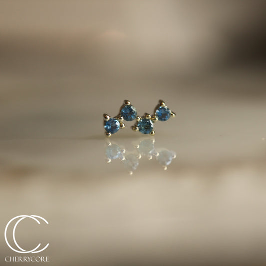 Fizzz- Genuine London Blue Topaz- Threadless attachment