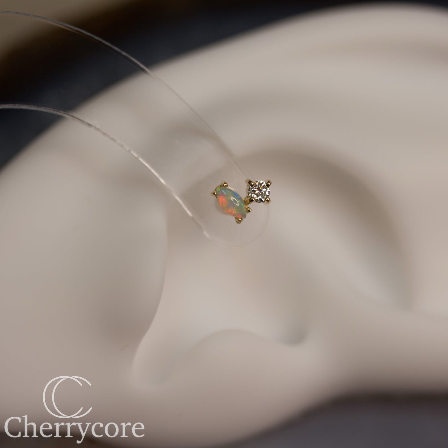 Genuine Opal & Diamond Duo - Threadless Attachment