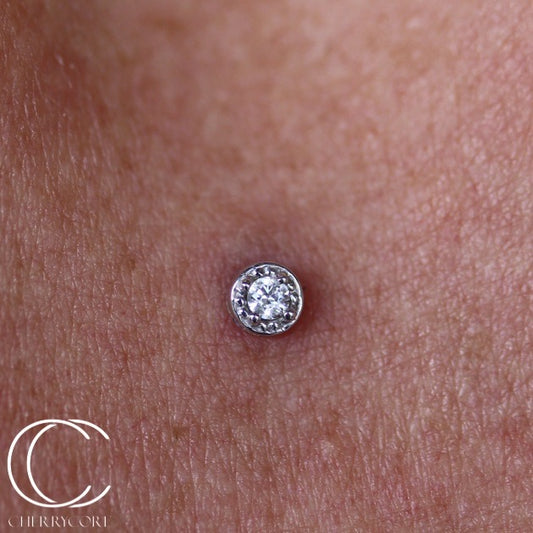 Titanium Flat Bottom Gem Threaded Attachment