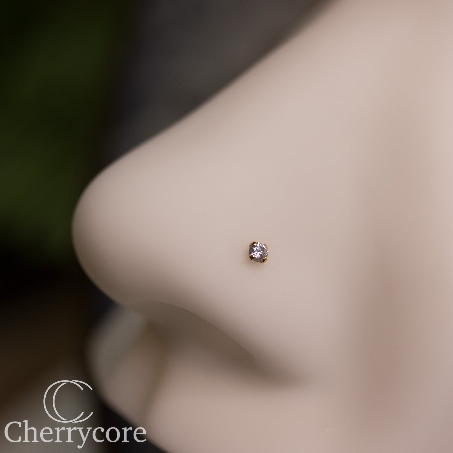 14k Gold- Prong Set Cubic Zirconia- 2mm -Threadless Attachment