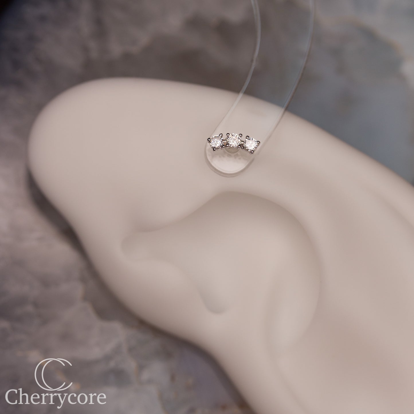 3 Gem Prong Set Arc Threadless Attachment