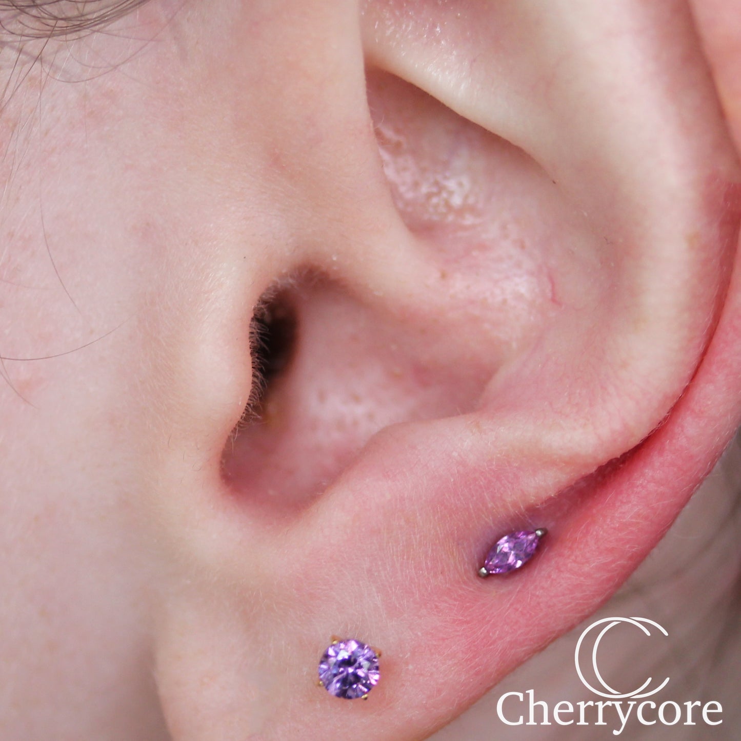 Titanium Prong set Marquise Gem Threadless end
