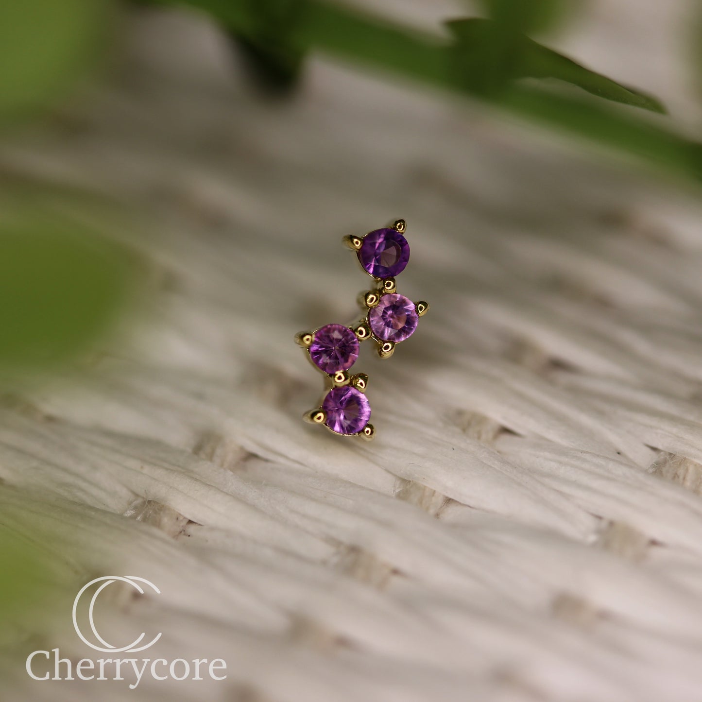 Fizzz- Genuine Amethyst- Threadless attachment