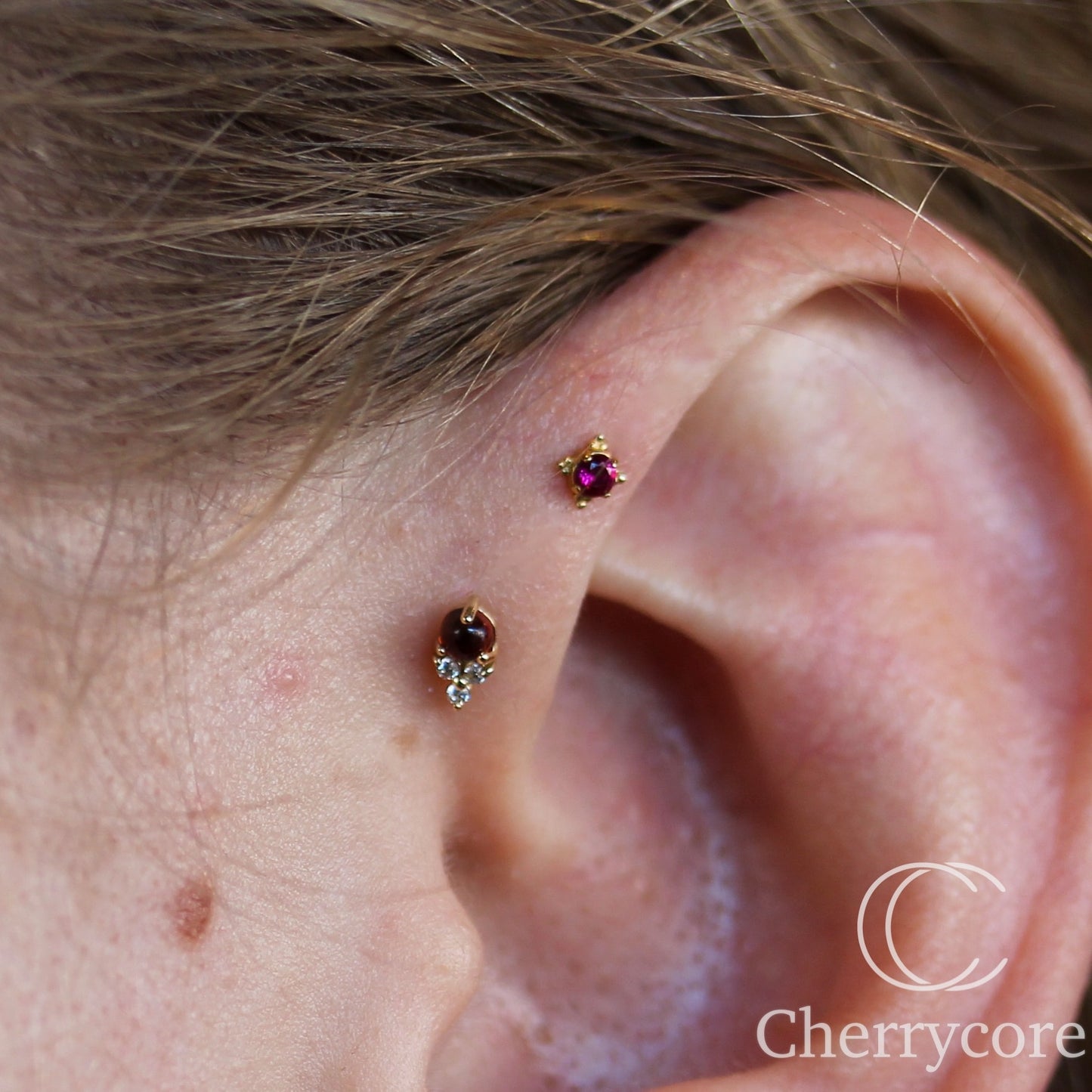 Betsy- Genuine Garnet- Threadless attachment