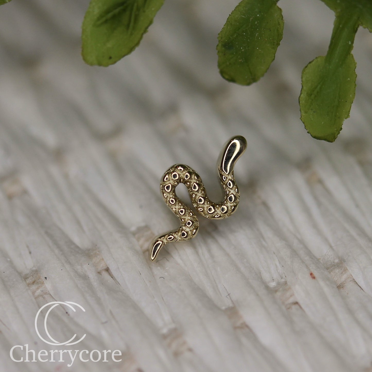 Lil Serpent- 14k Yellow Gold- Threadless Attachment