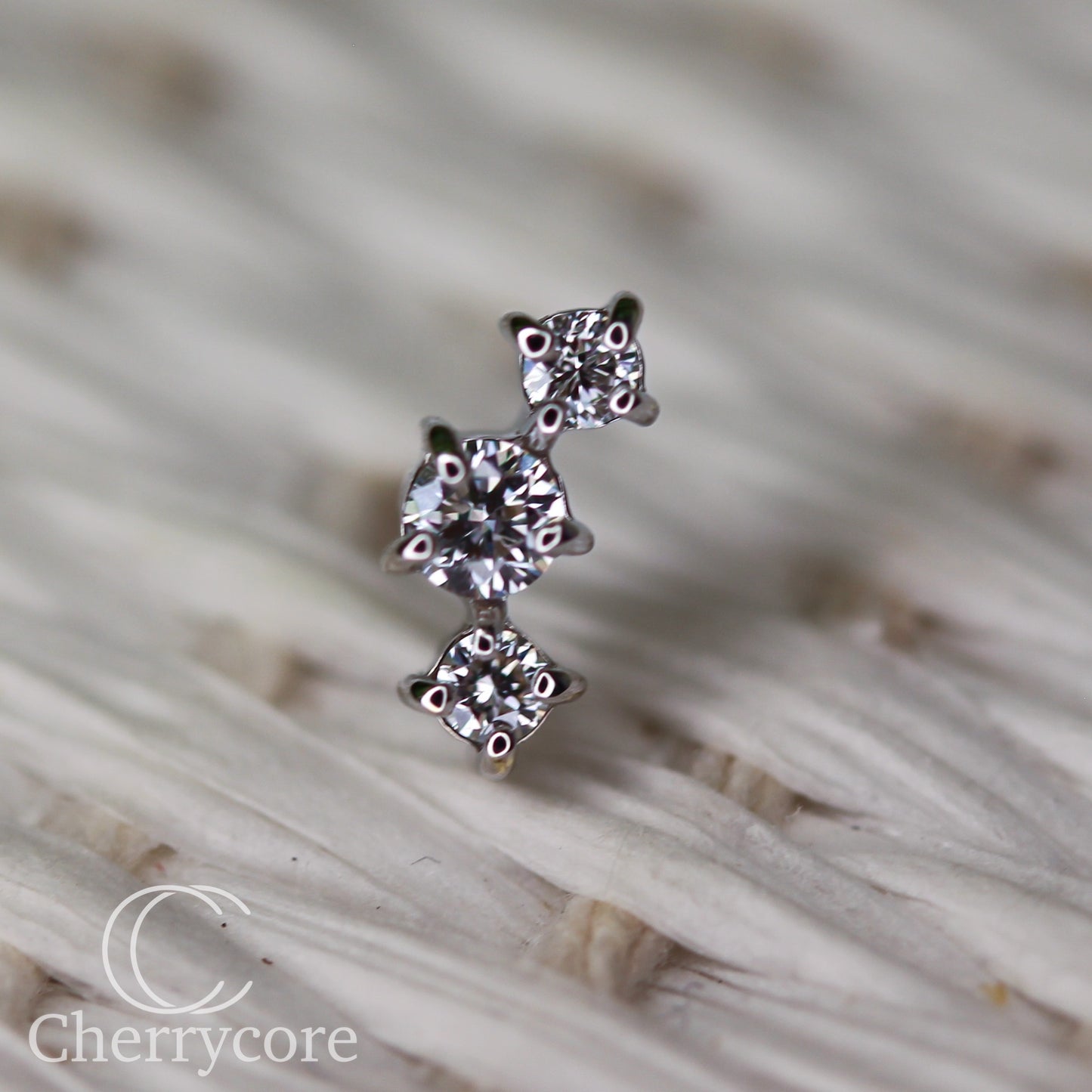 Three Sisters- Lab Diamond- White Gold- Threadless Attachment