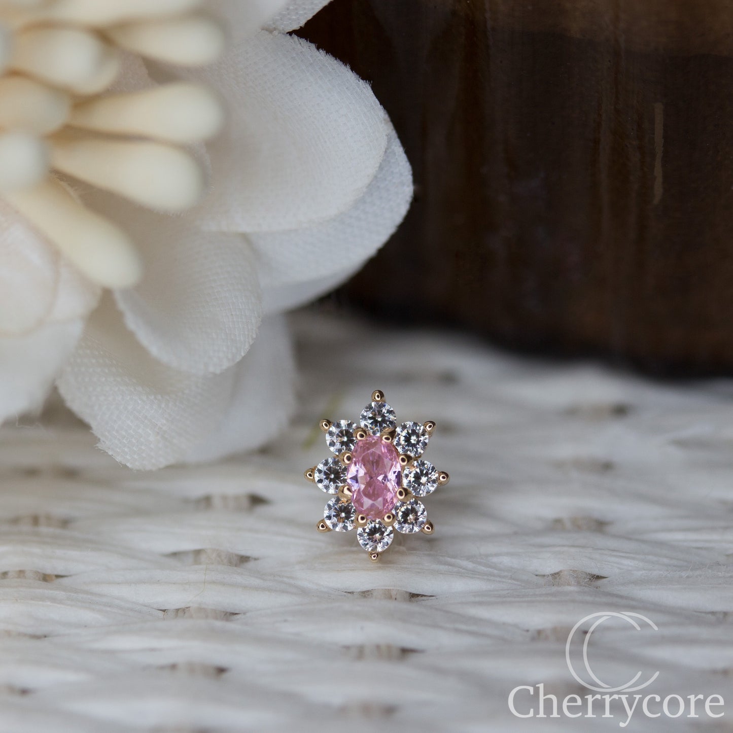 Royal Bloom-14k Yellow gold - Primrose CZ- Threadless attachment