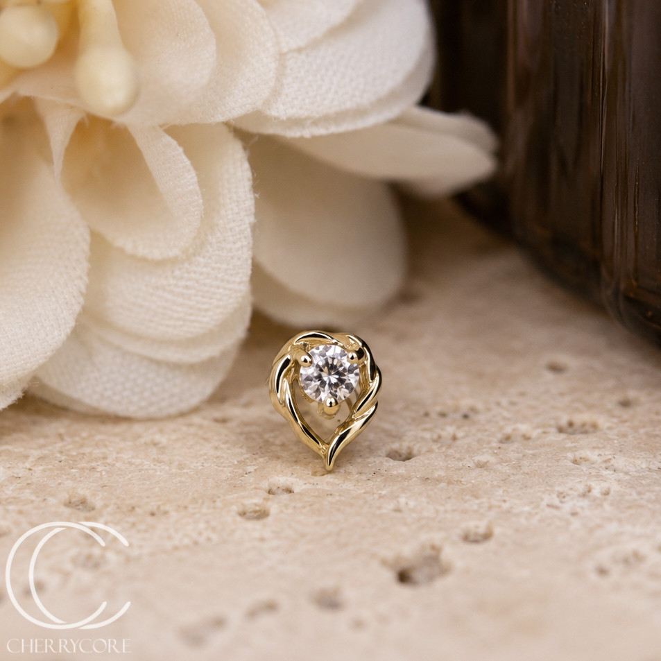 Dainty drop - 14k Gold - Threadless Attachment